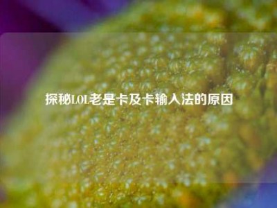 探秘LOL老是卡及卡输入法的原因