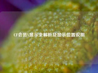 CF会员V显示全解析及显示位置说明