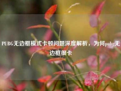 PUBG无边框模式卡顿问题深度解析，为何pubg无边框很卡