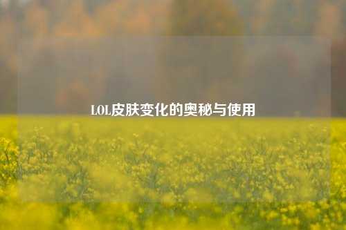 LOL皮肤变化的奥秘与使用